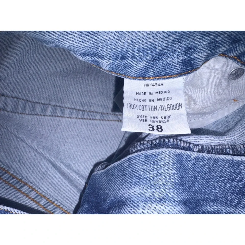 VTG Members Mark Mens Light Wash Denim Jean Shorts Size 38 Blue Cotton Relaxed